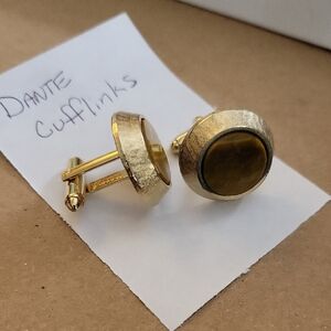Gold and Brown Cufflinks